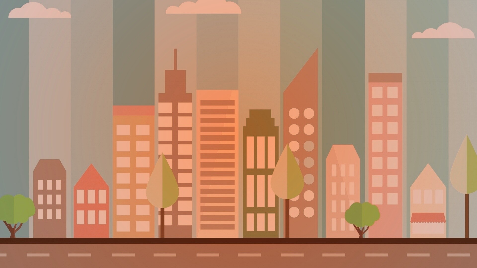 Векторный рисунок города обои