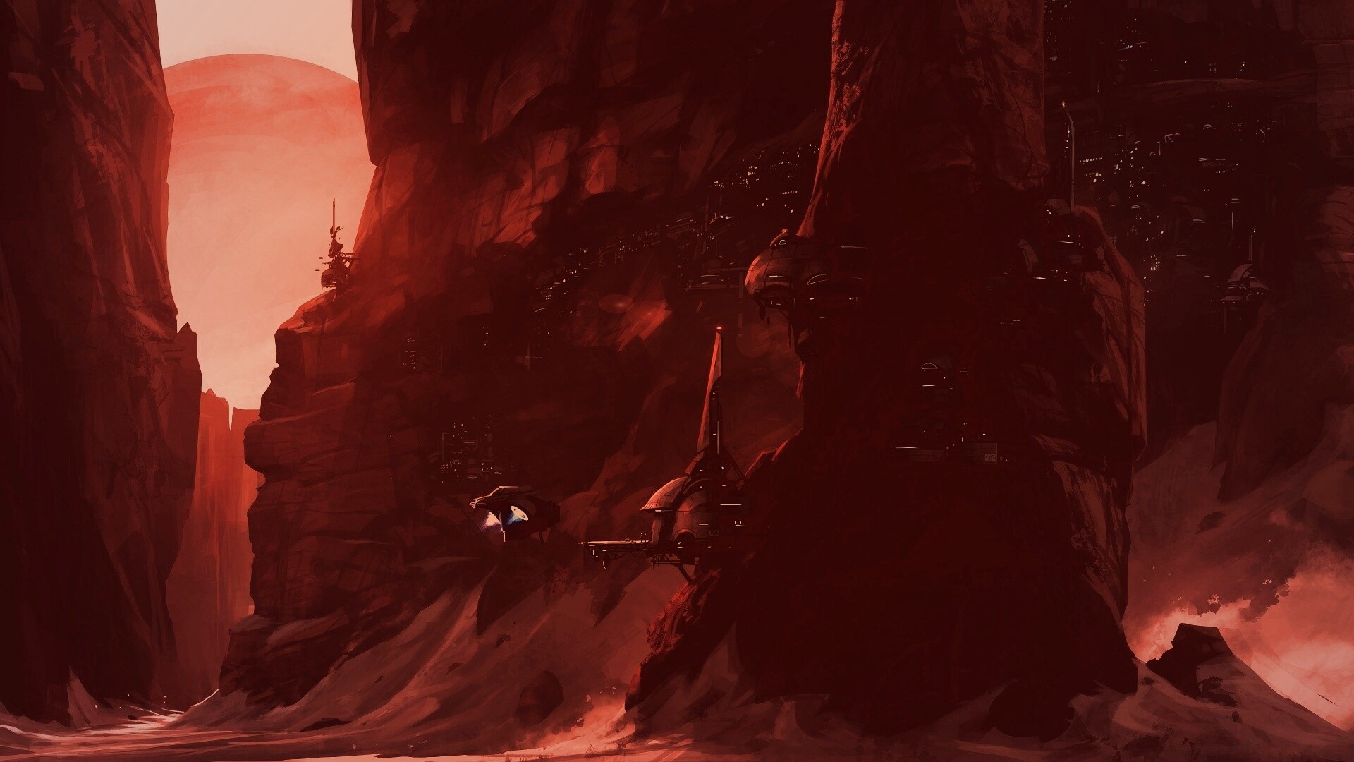 Красные горы обои