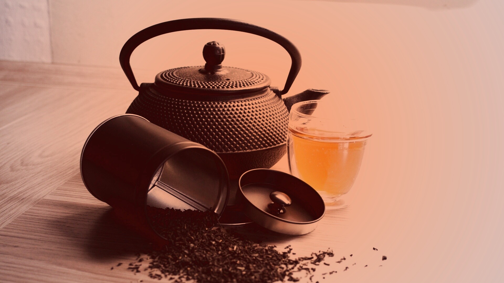 Черный чайный набор обои