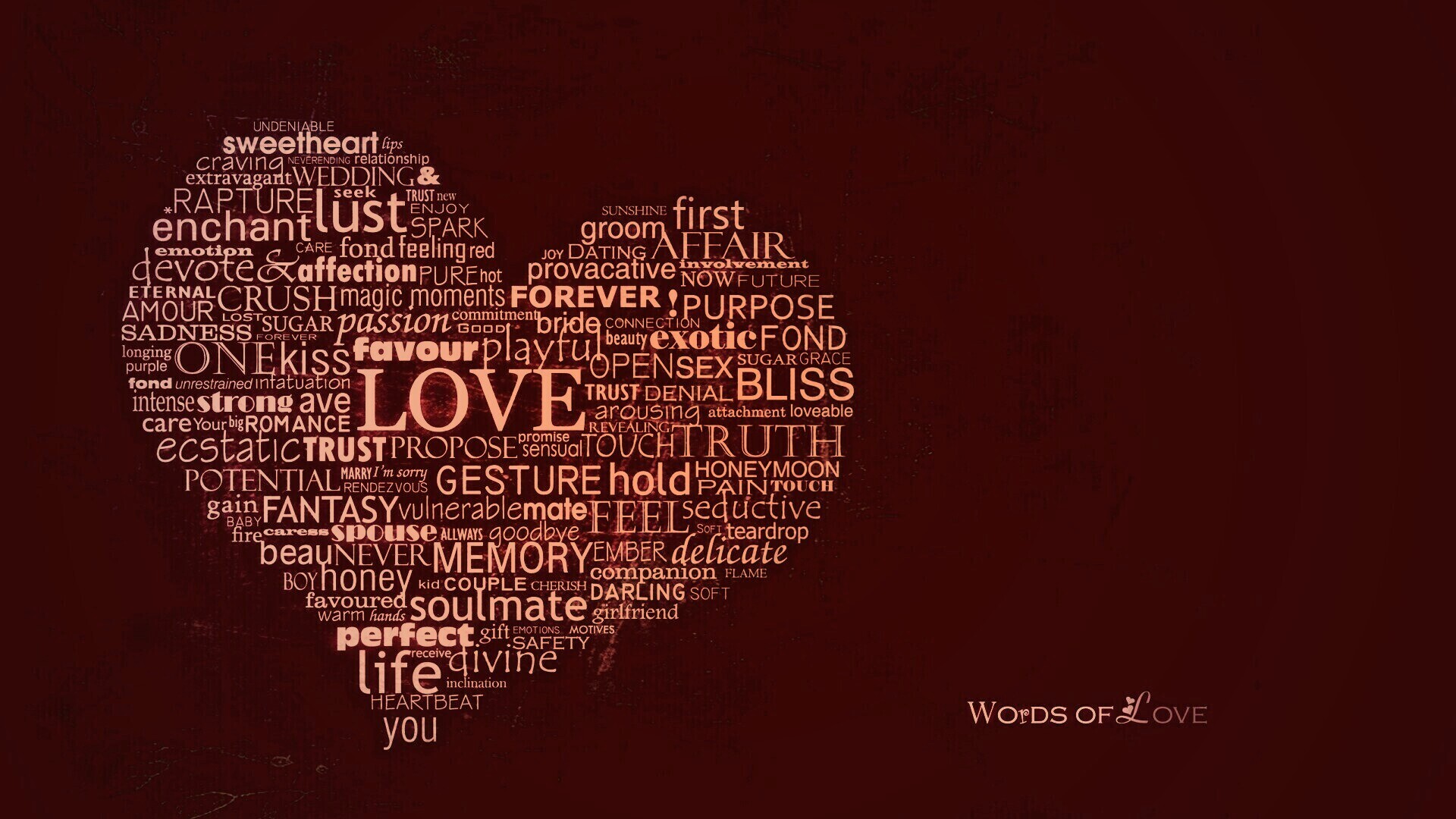 Слова любви обои