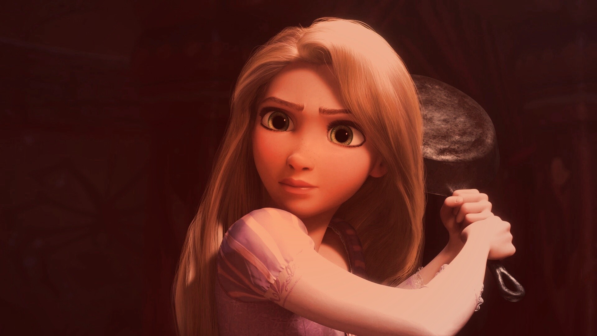 Рапунцель с сковородкой обои