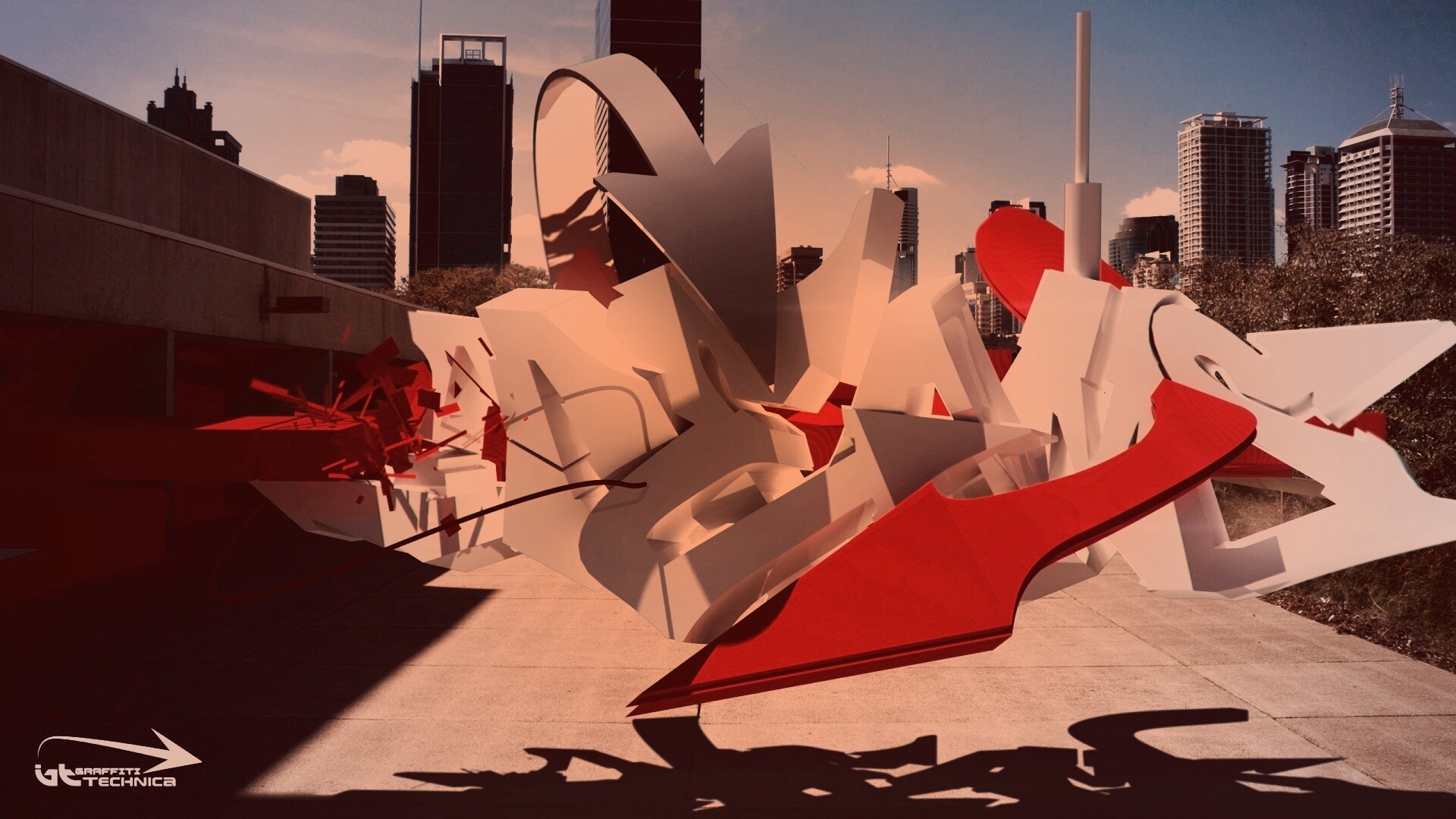 Трехмерное граффити обои