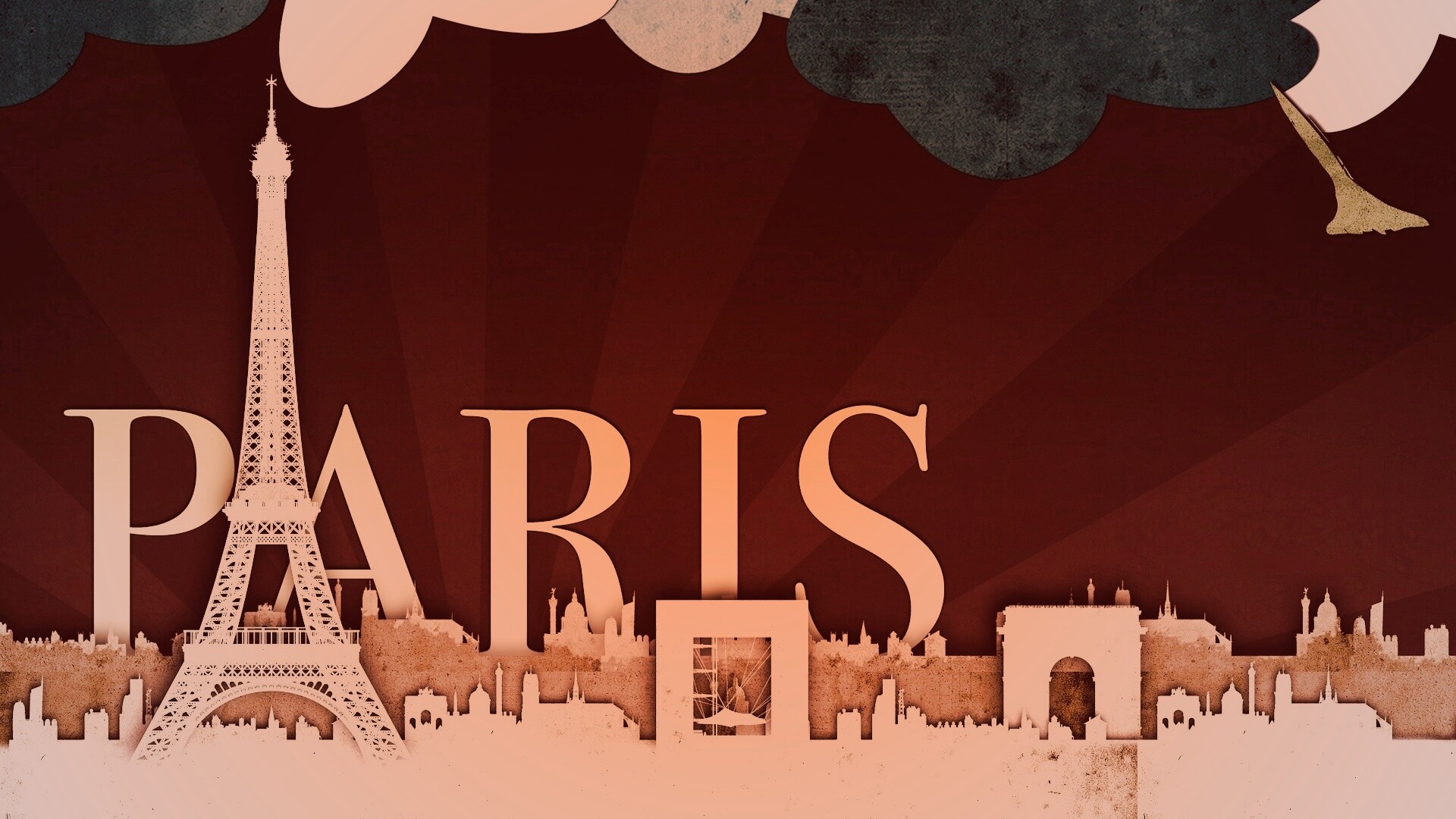 Париж в стиле декупажа обои