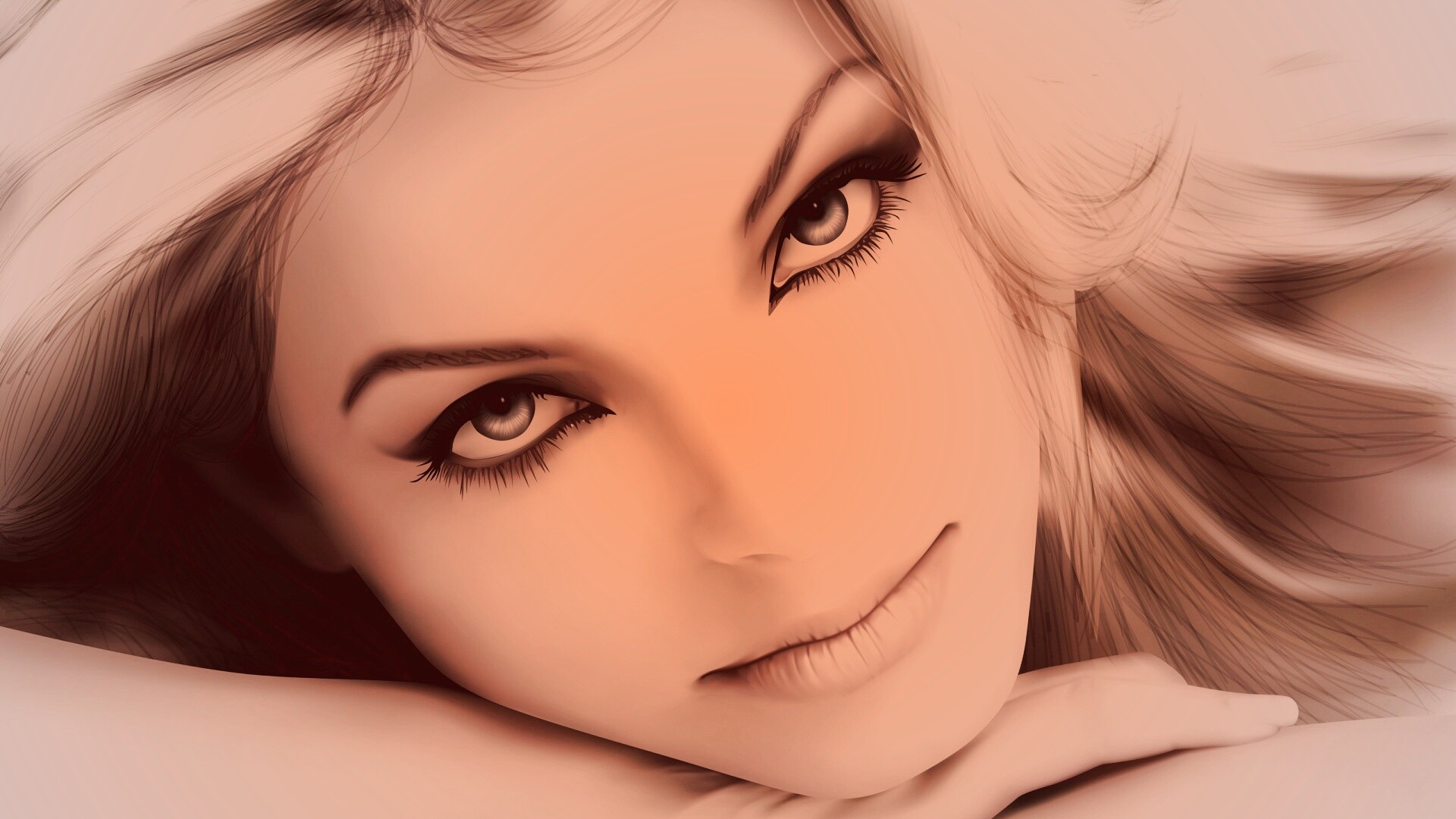 Девушка в векторе обои