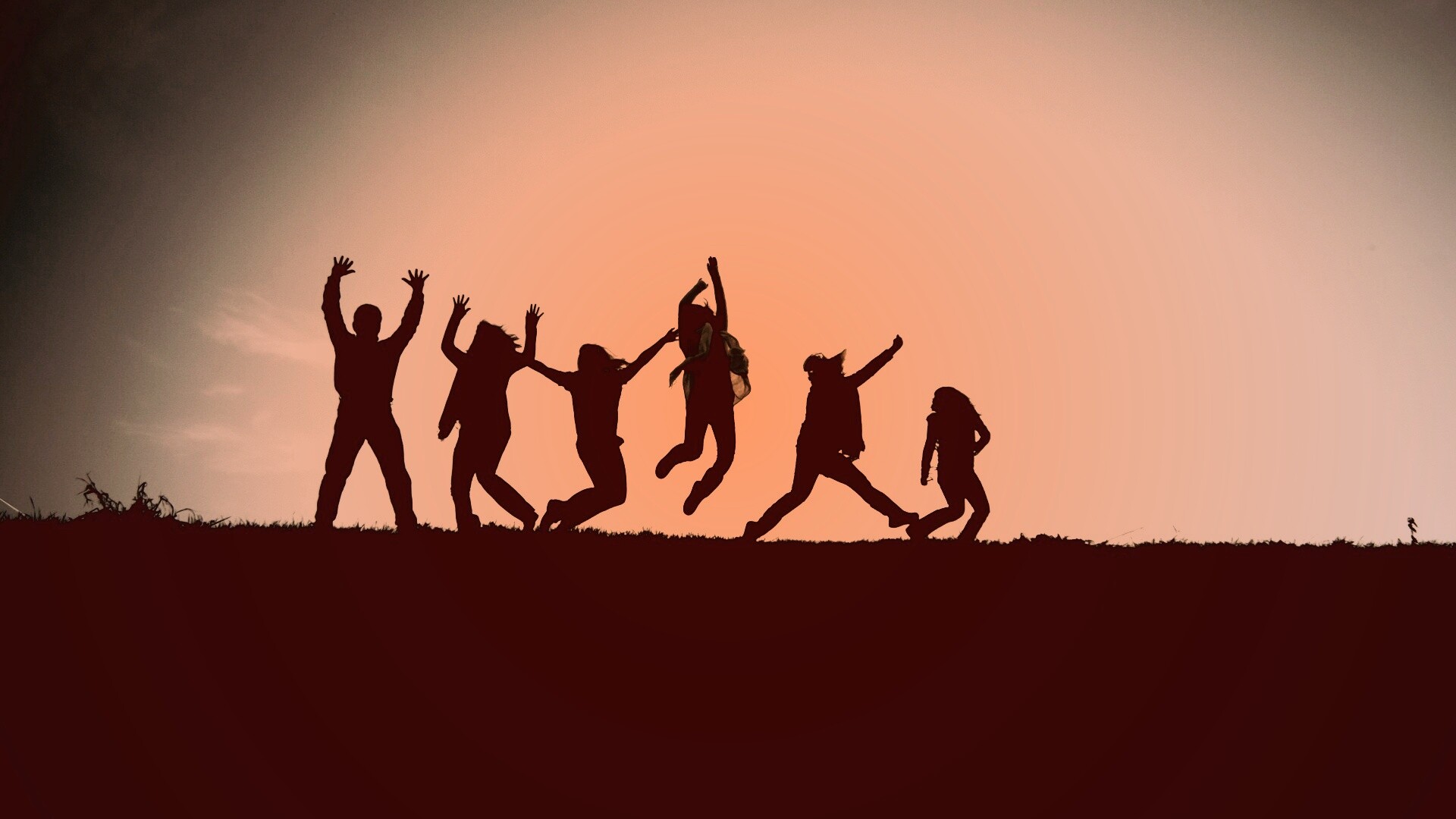 Силуэты людей обои