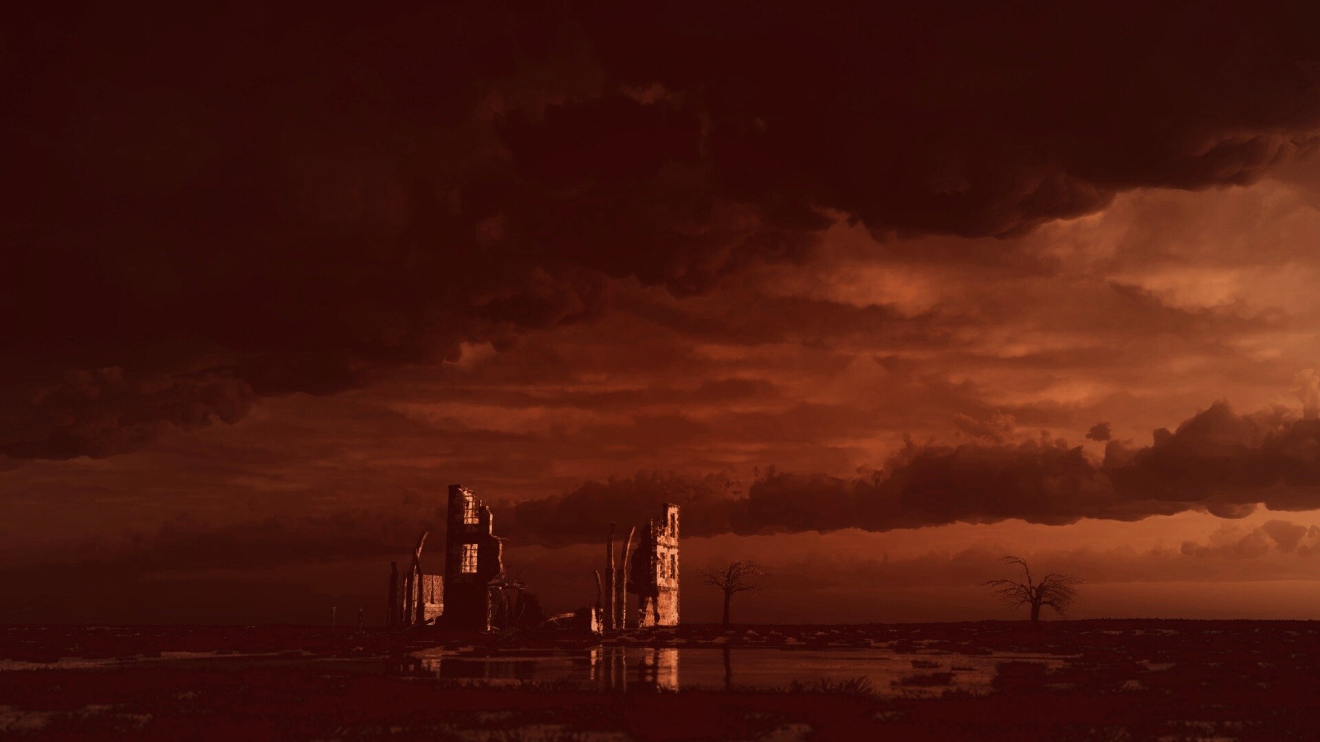 Руины здания обои