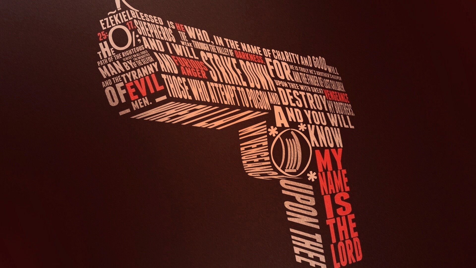 Пистолет из слов обои