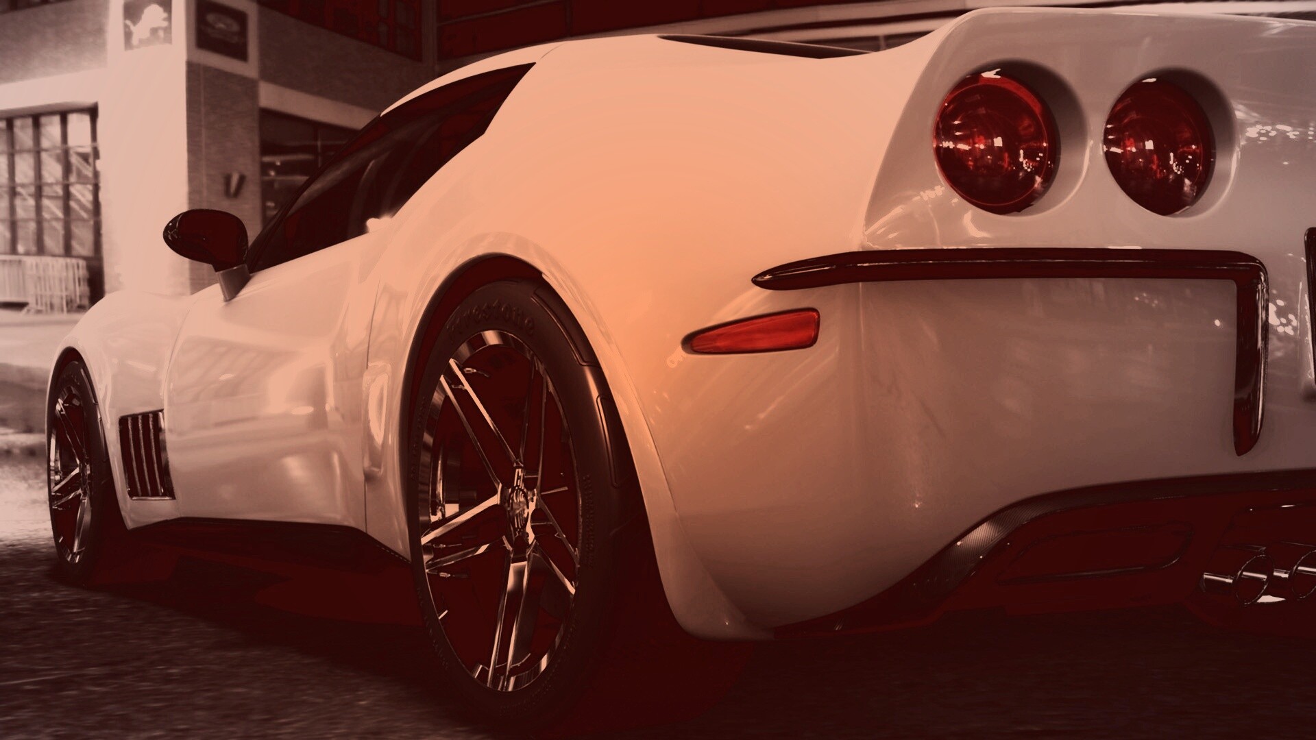 Белый Корвет обои