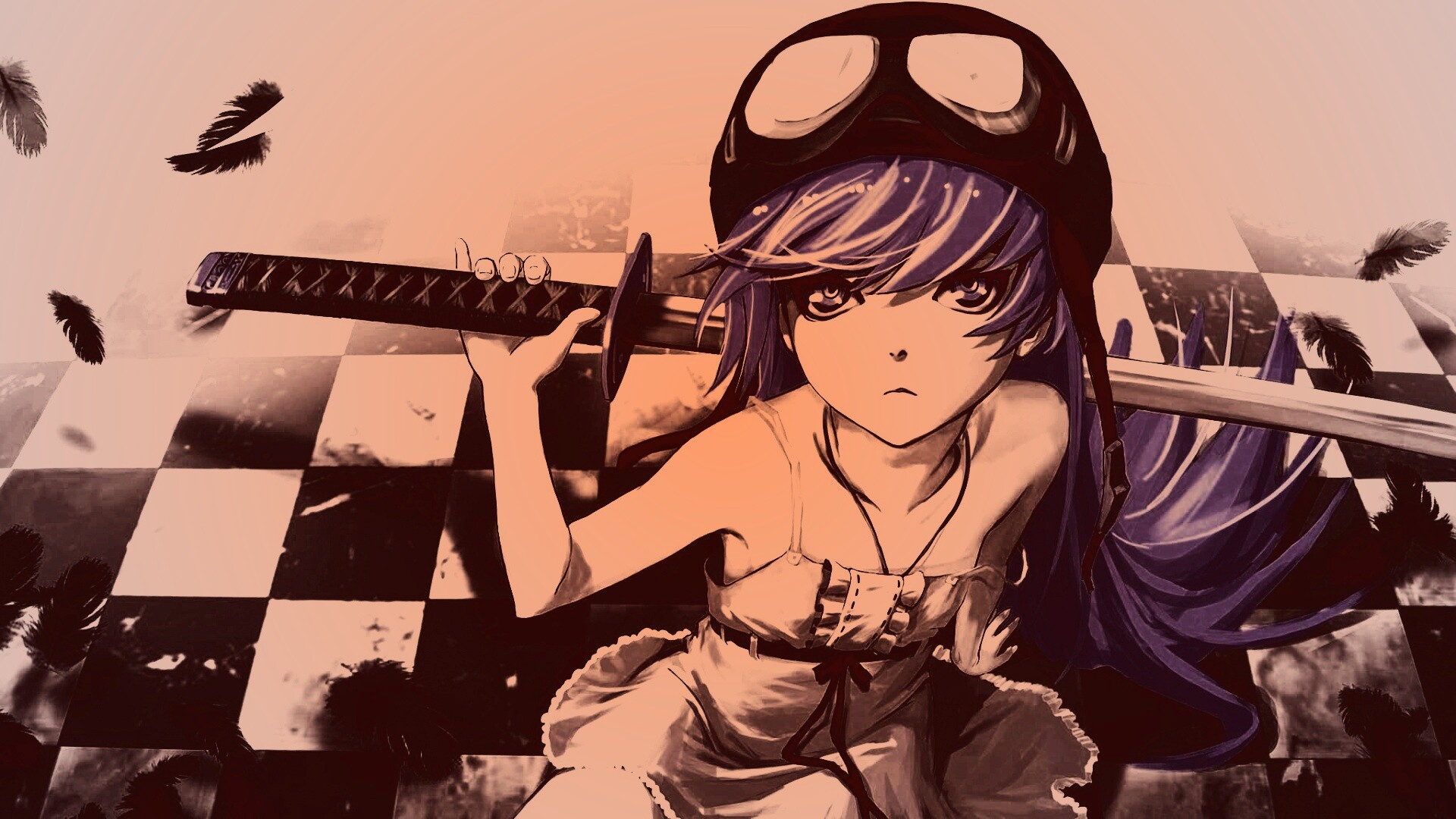 Девушка с катаной обои