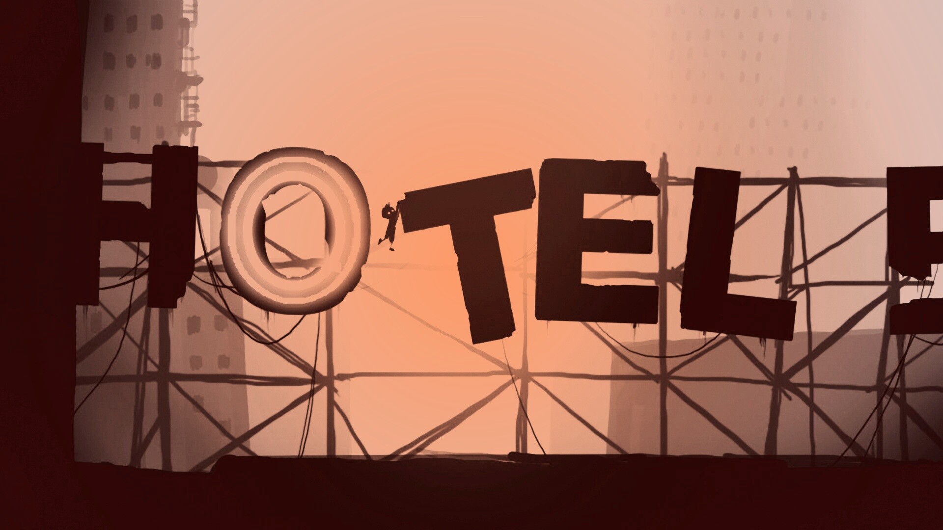 Мальчик из Limbo на вывеске "Hotel" обои