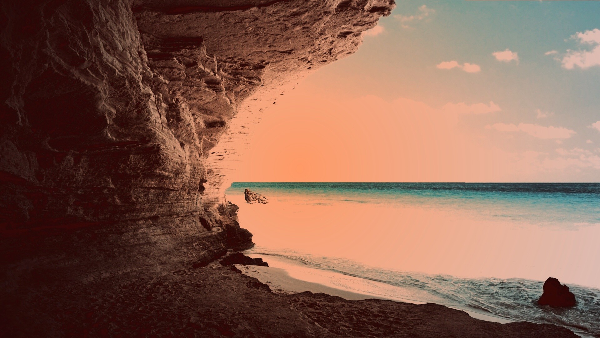 Скальный морской берег обои