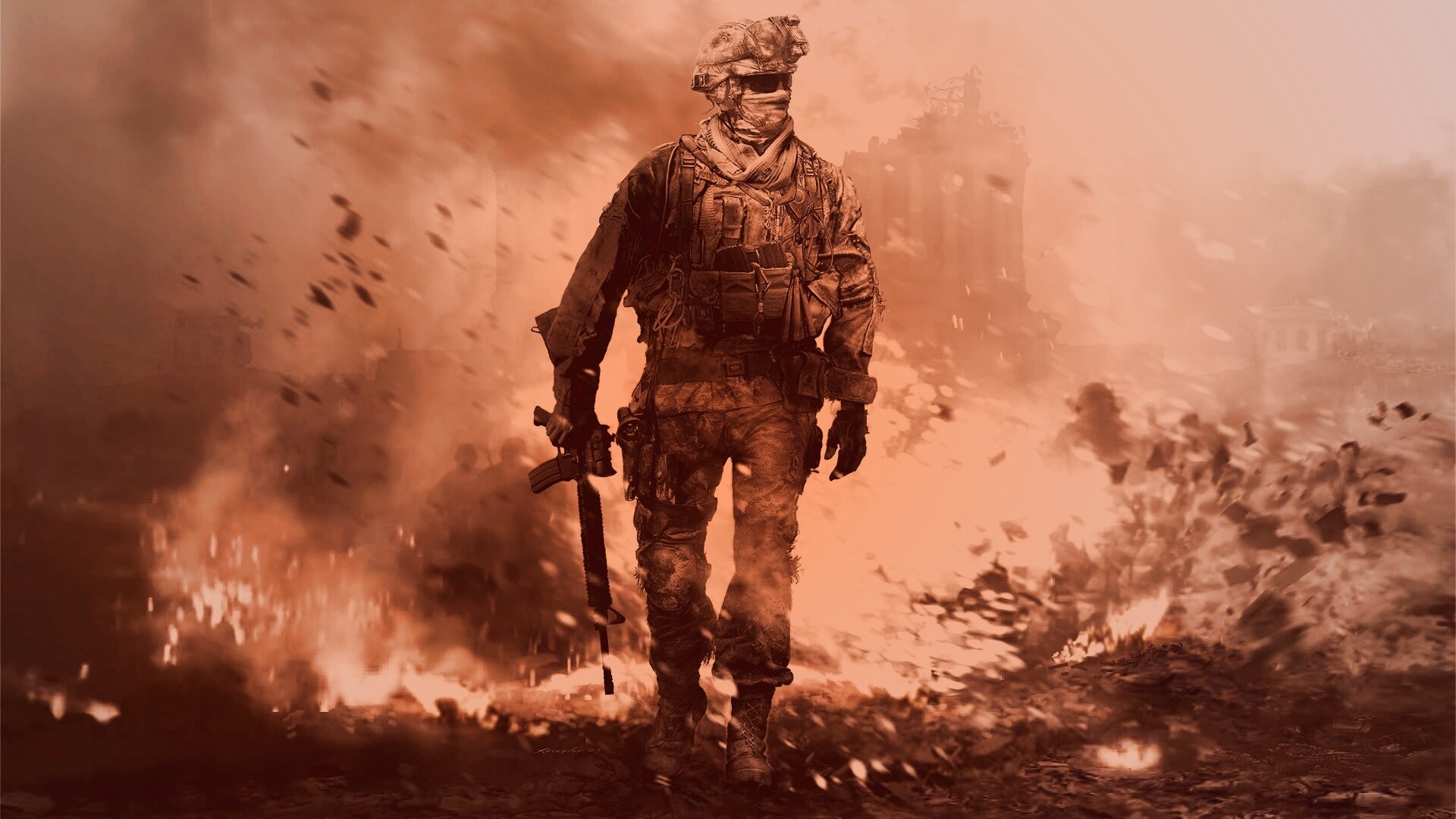 Солдат из modern warfare 2 обои