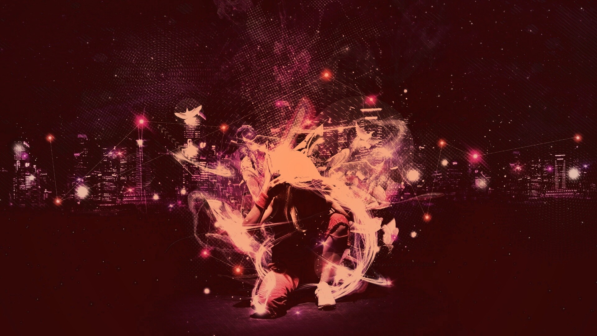 Фристайл арт с танцующей девушкой обои