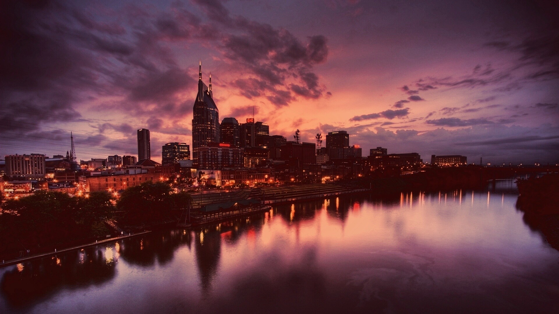 Ночной город обои