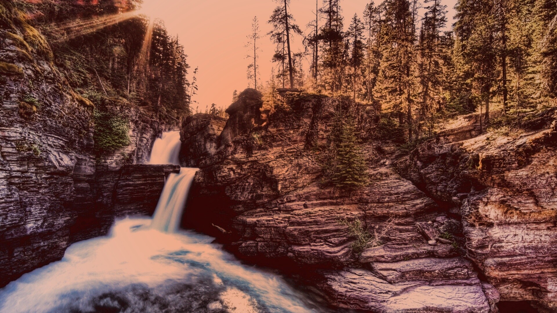 Горные водопады обои