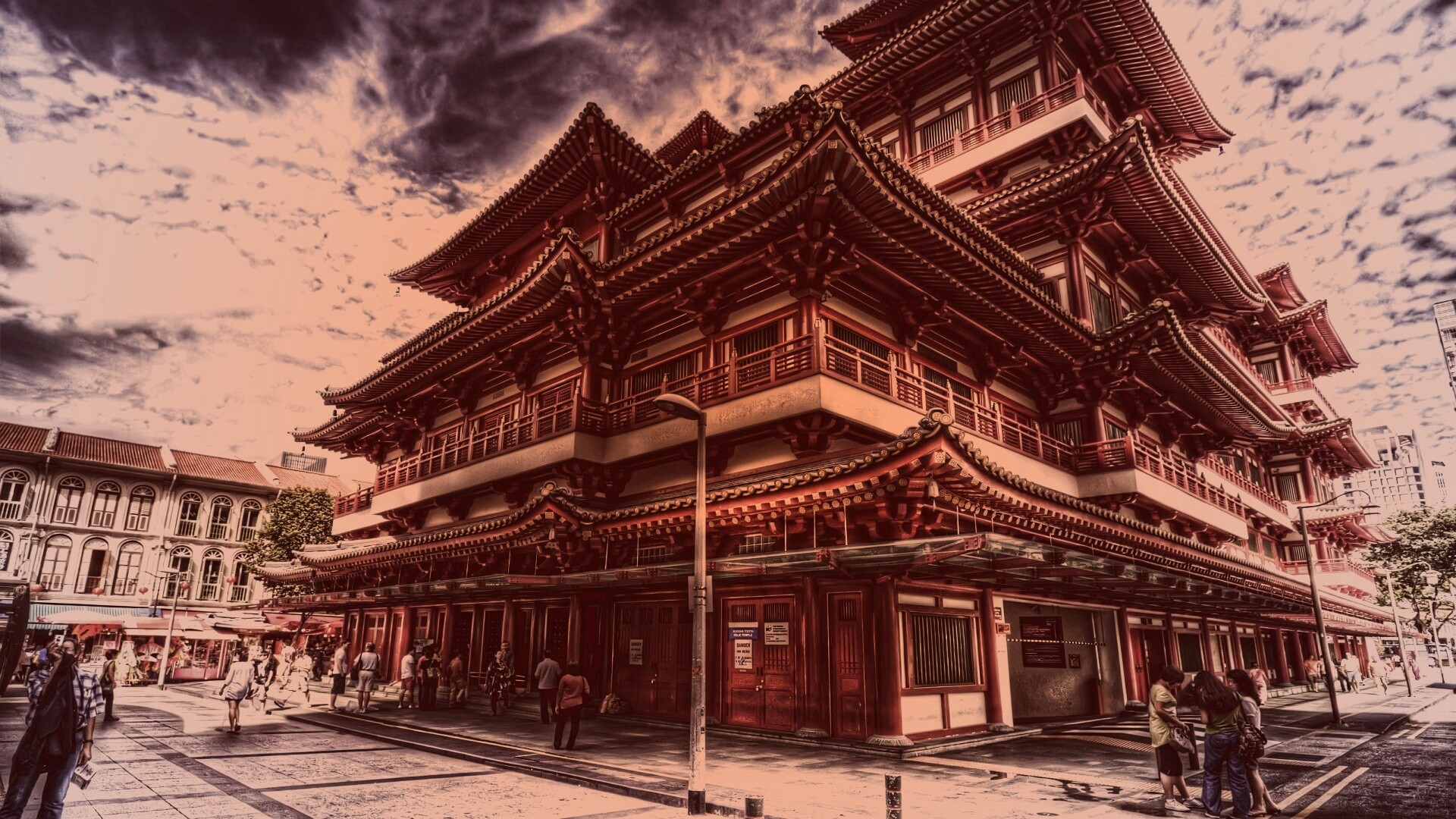 Храм в Сингапуре обои