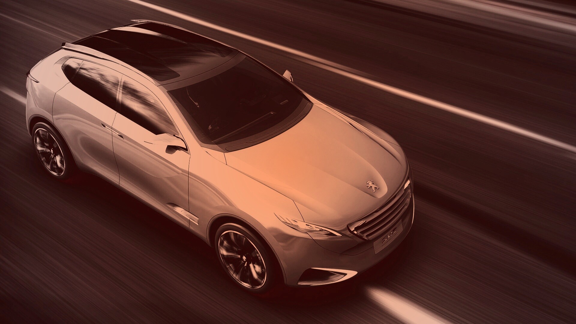 Концепт пежо на трассе обои