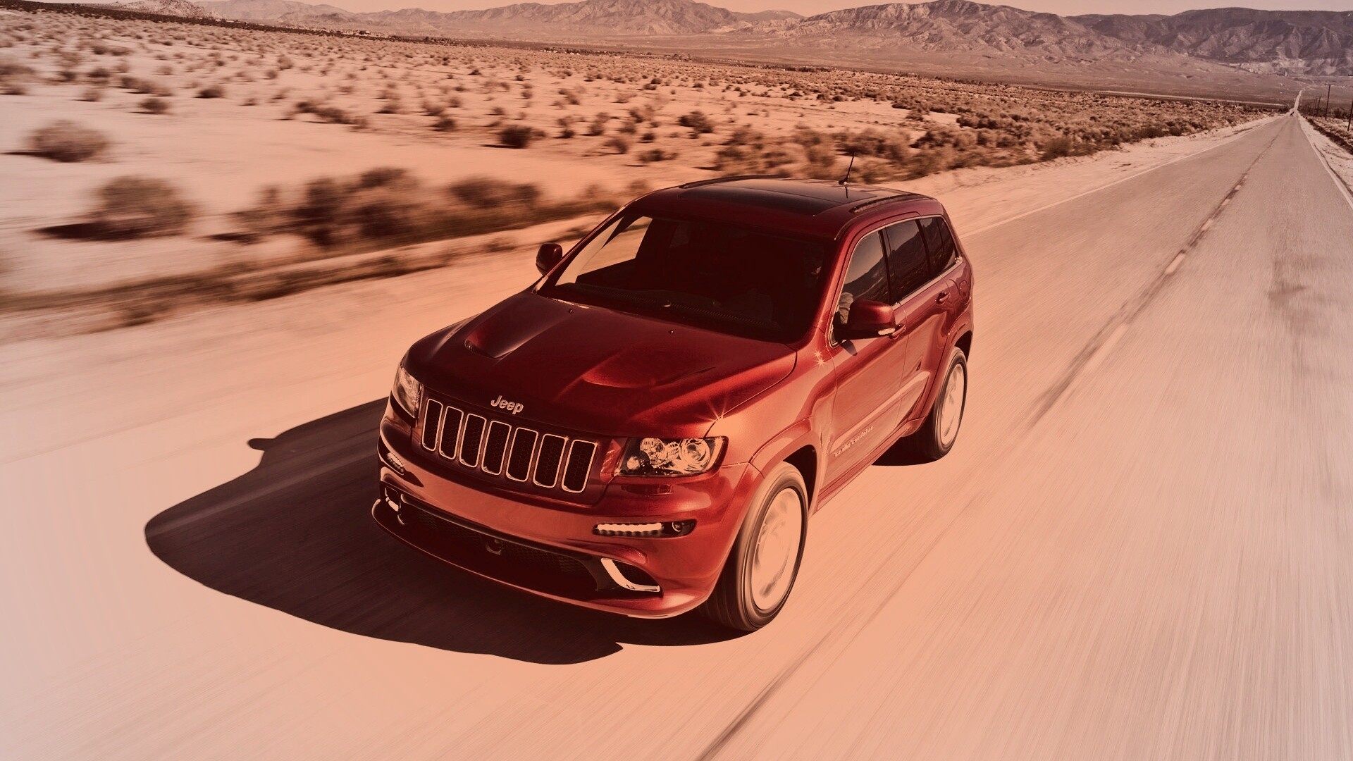 Красный Jeep обои