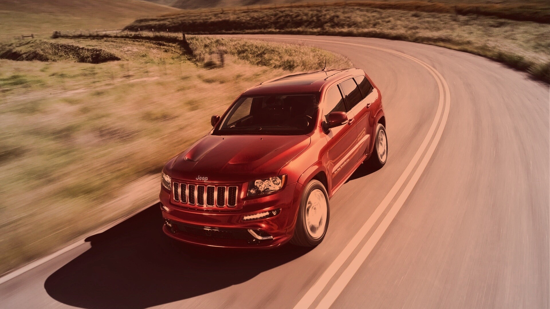 Jeep на дороге обои