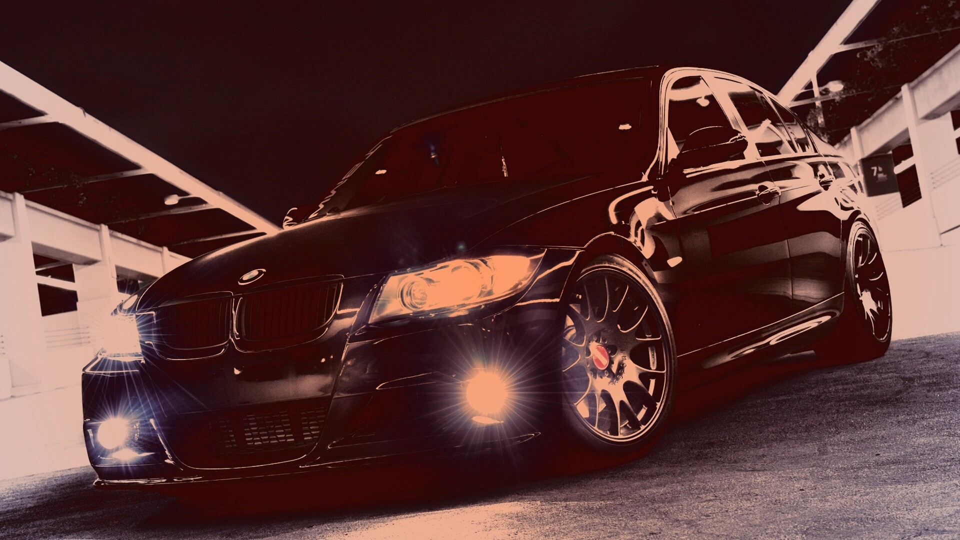 Чёрный БМВ обои