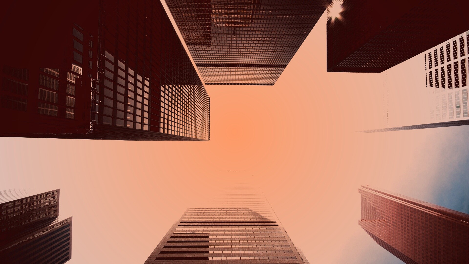 Небоскребы уходящие в облака обои