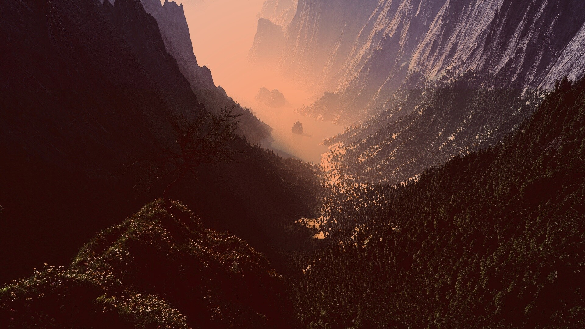 Озеро на перевале обои