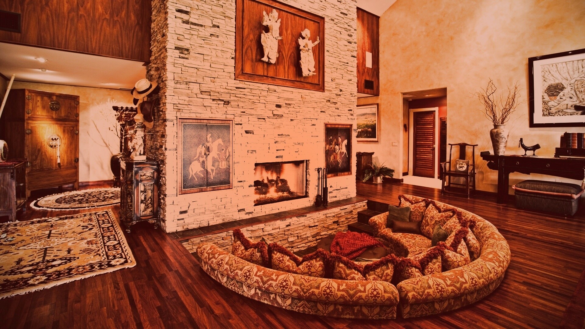 Интерьер гостинной обои