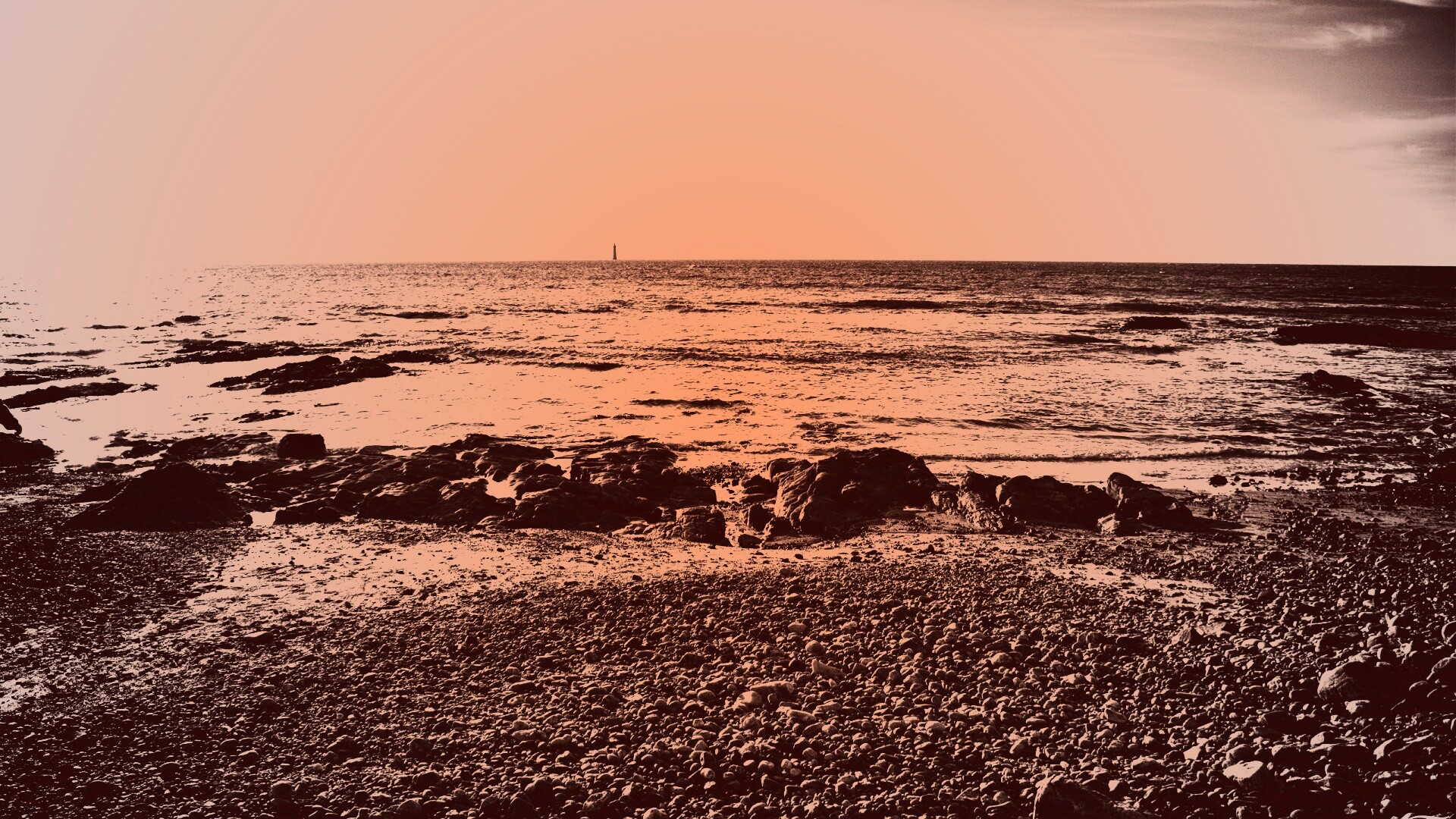 Чёрно-белое фото побережья обои