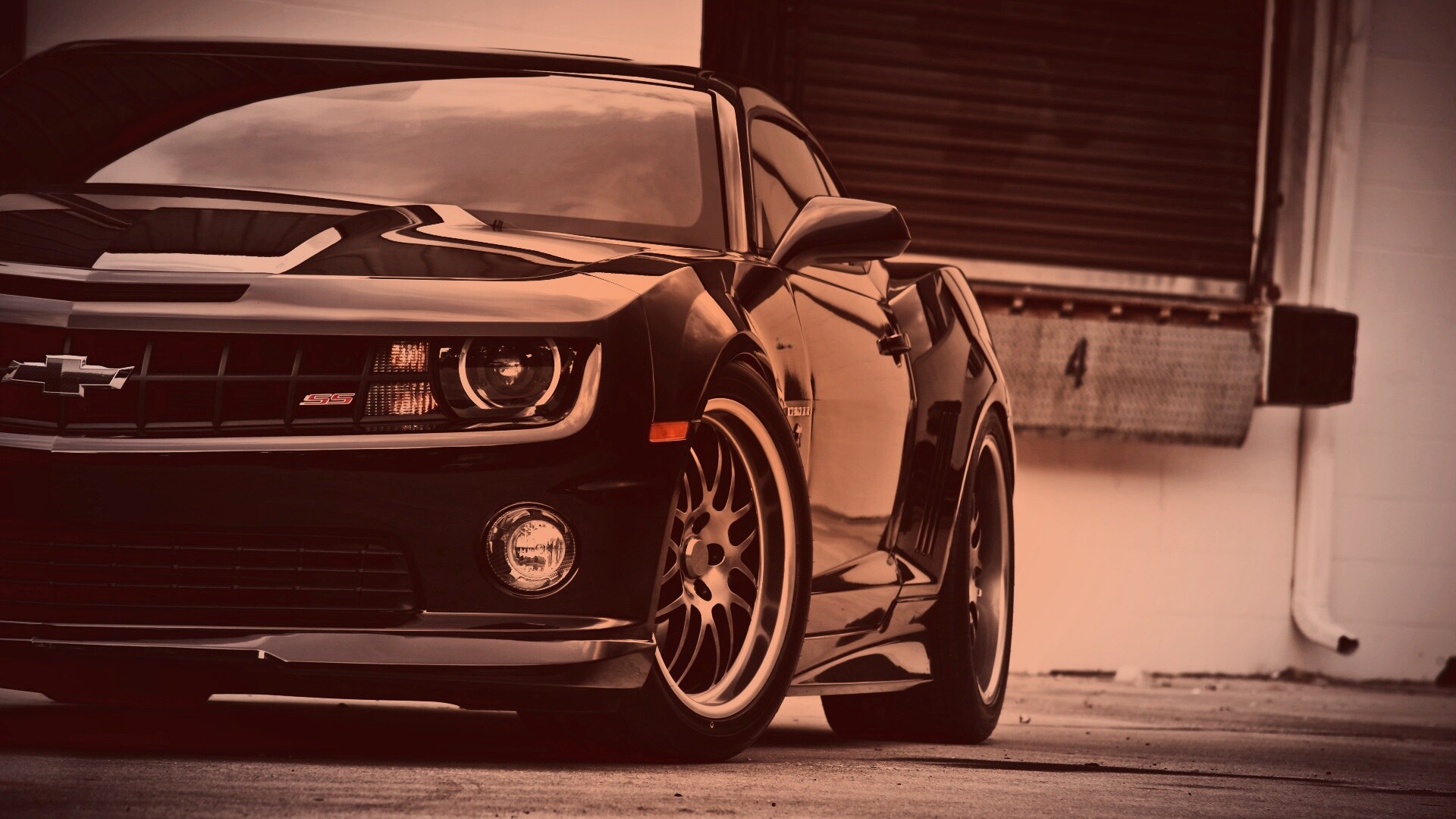 Черный шевроле обои