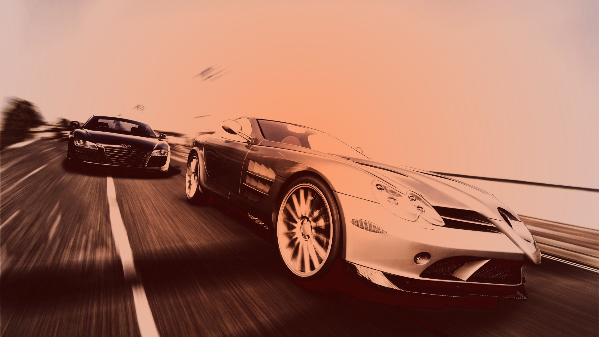 Гонка Ауди и Мерседеса обои