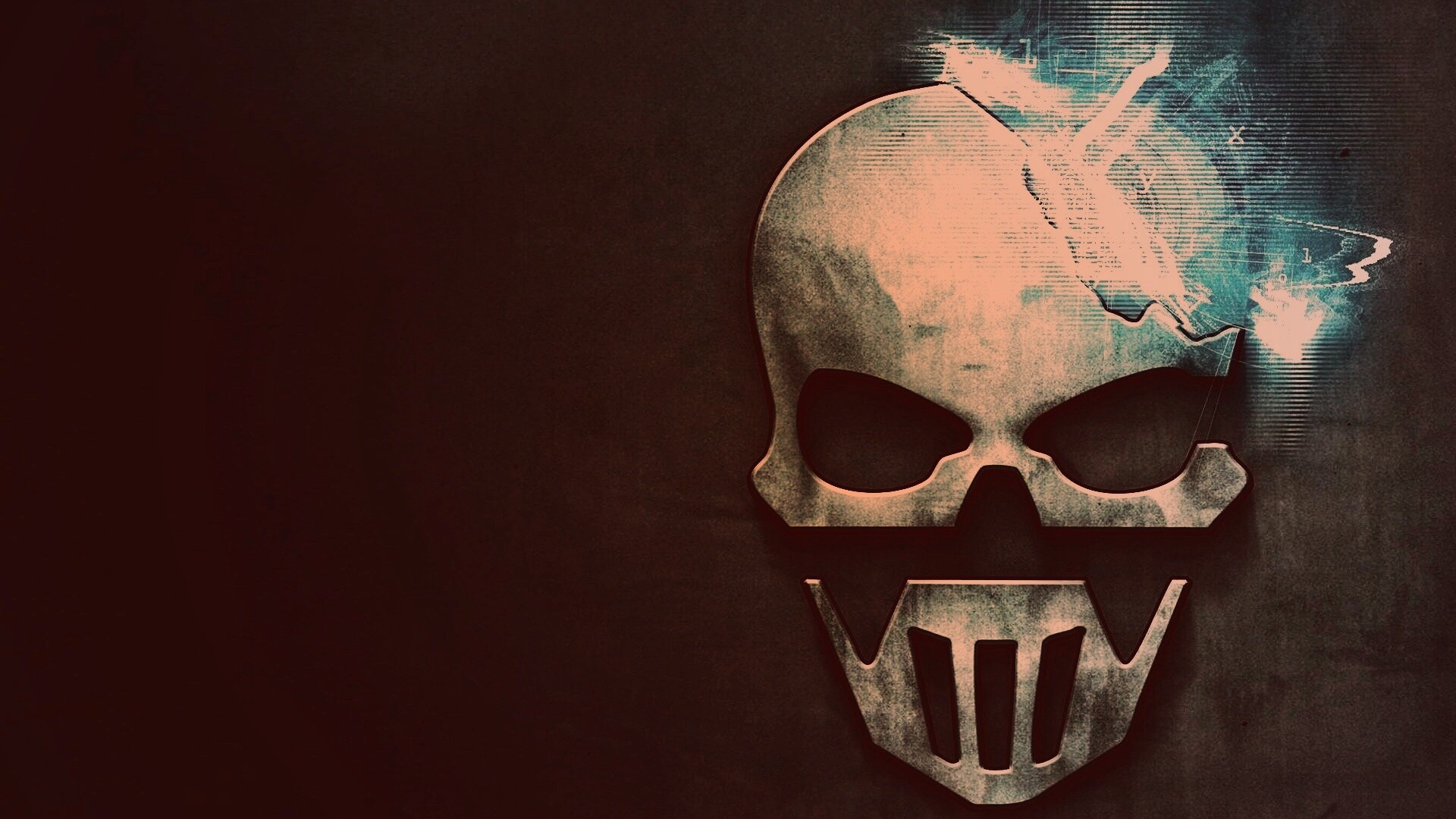 Контур стального черепа обои