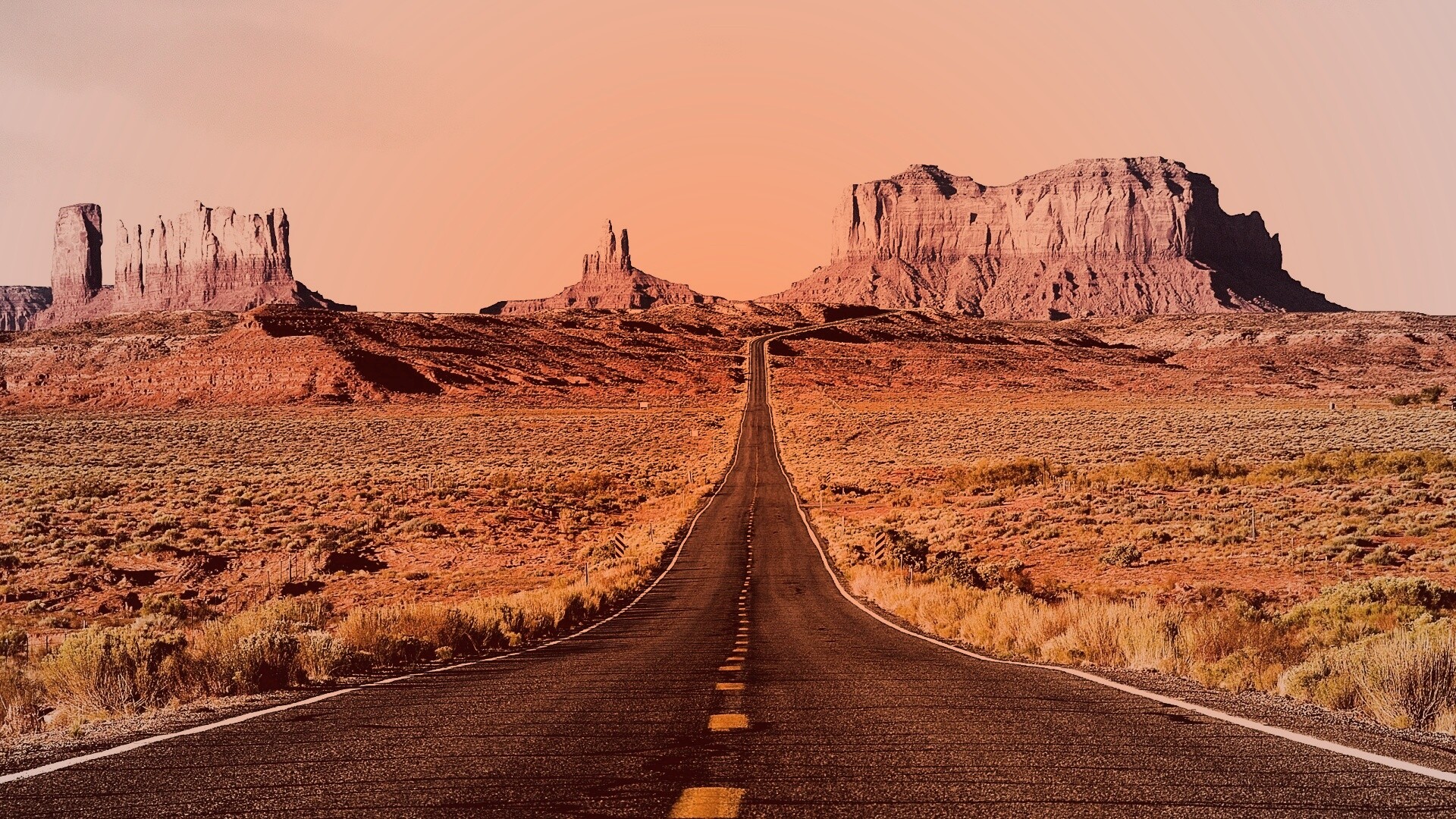 Дорога в пустыне обои