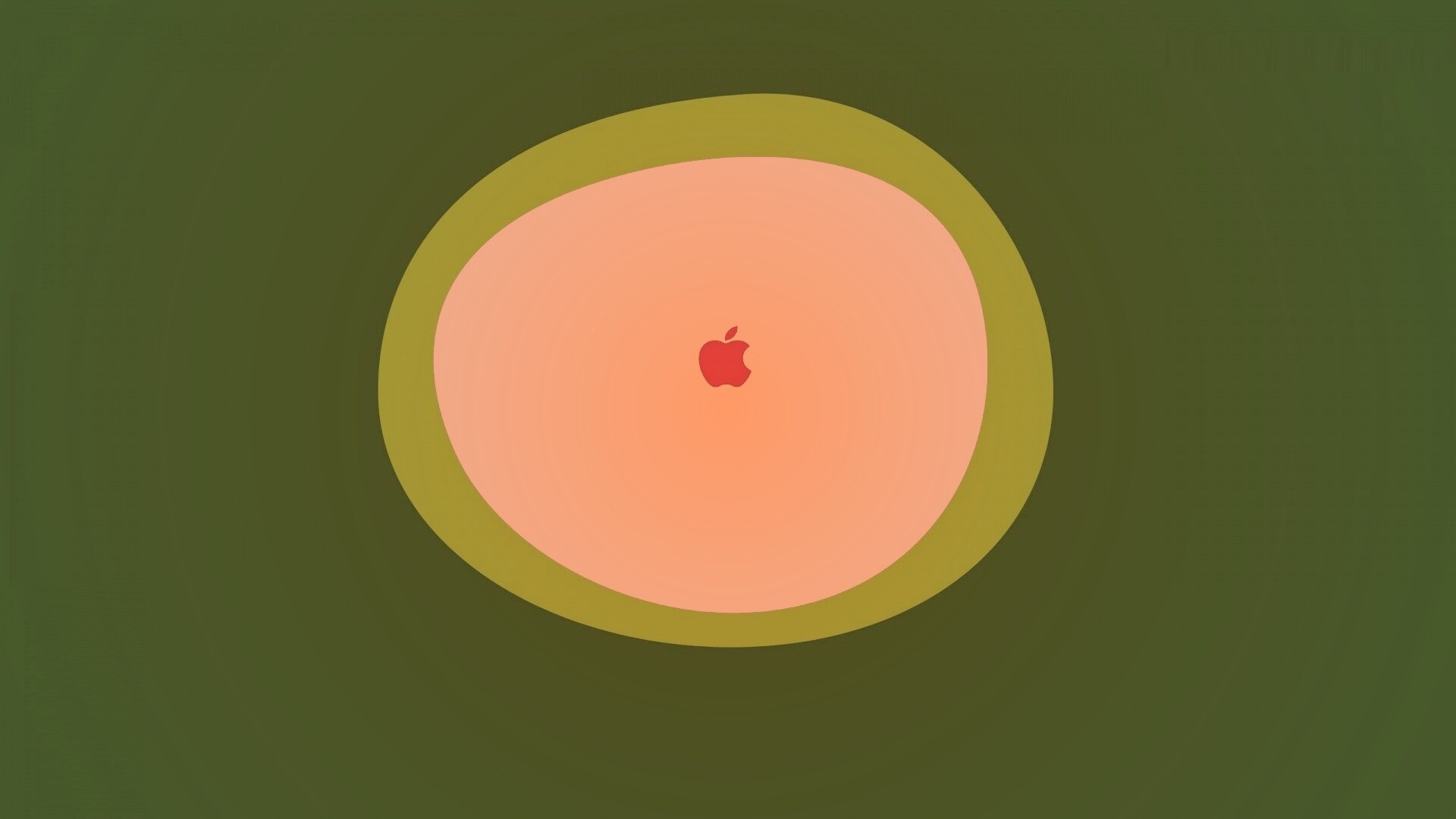 Apple в белом круге обои