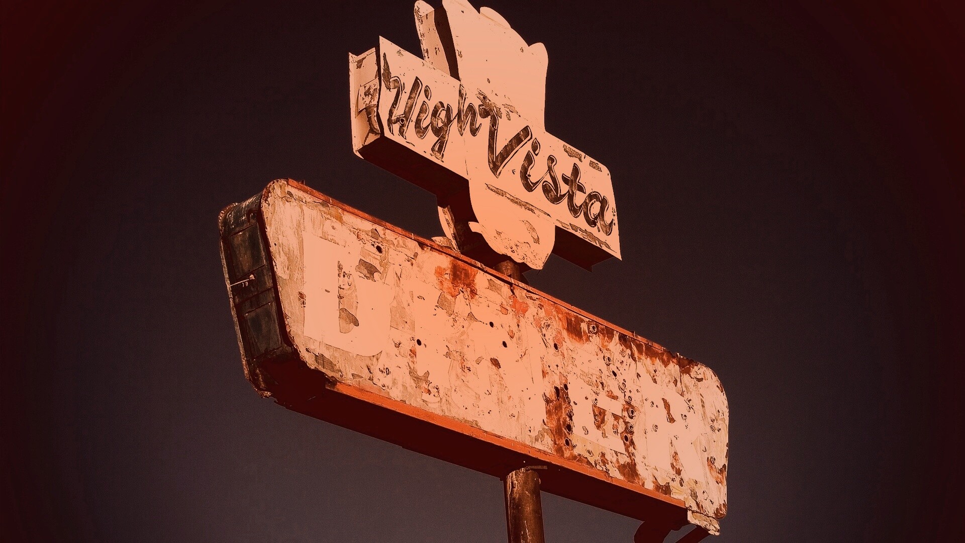 Вывеска заброшенного ресторанчика обои