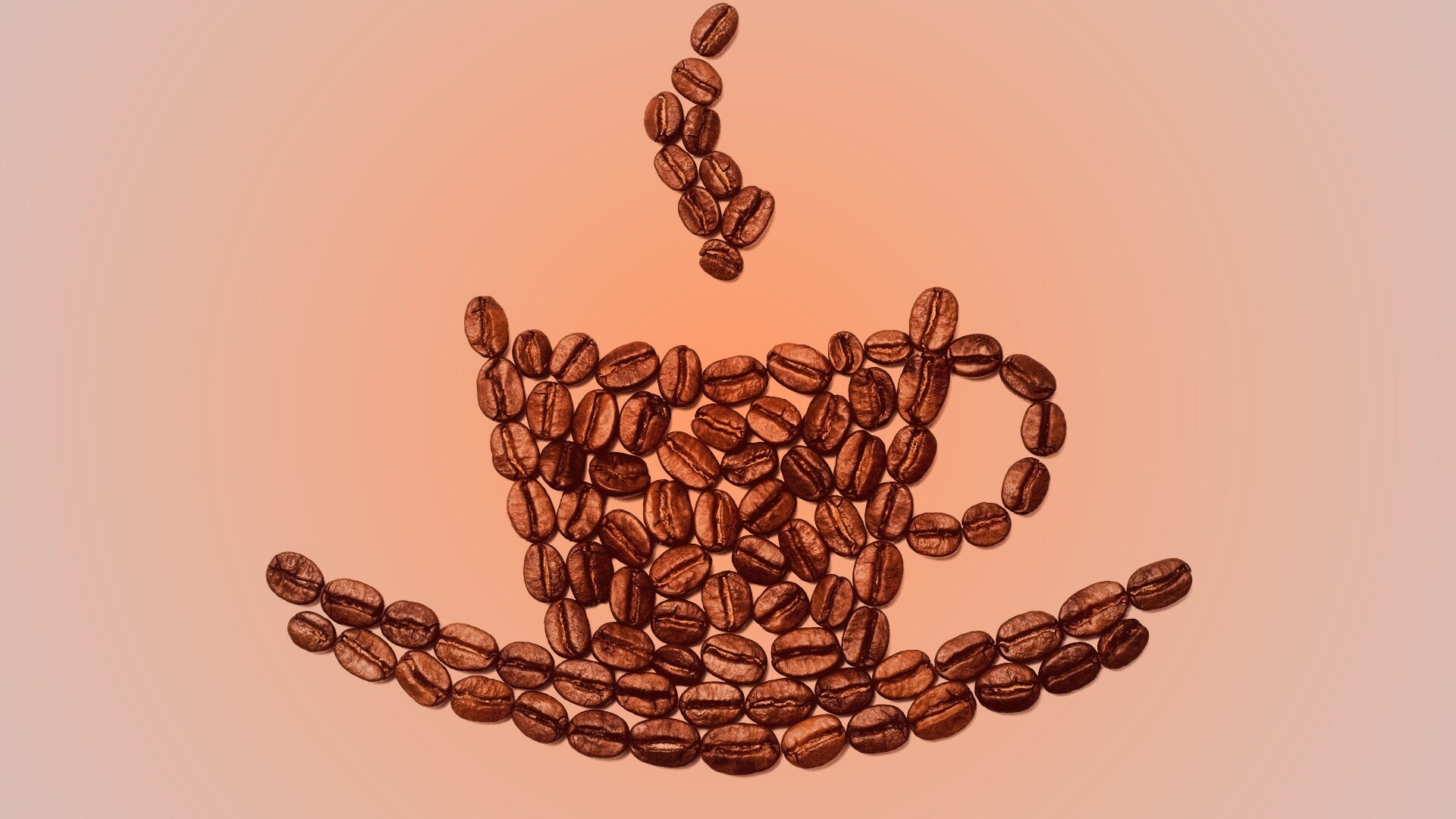 Картина из кофейных зёрен обои