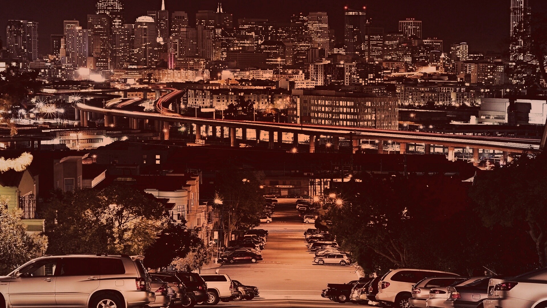 Вечерний город обои