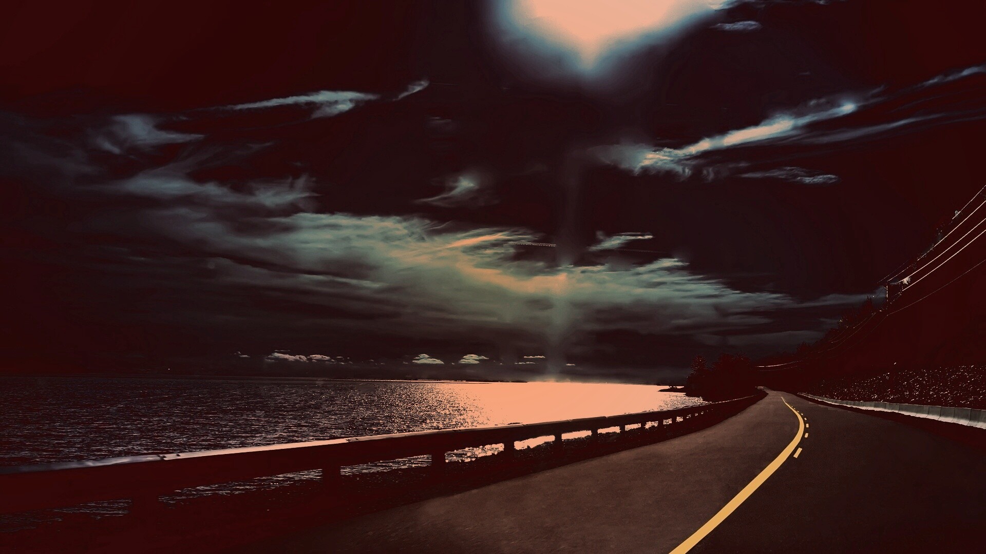 Ночная дорога обои