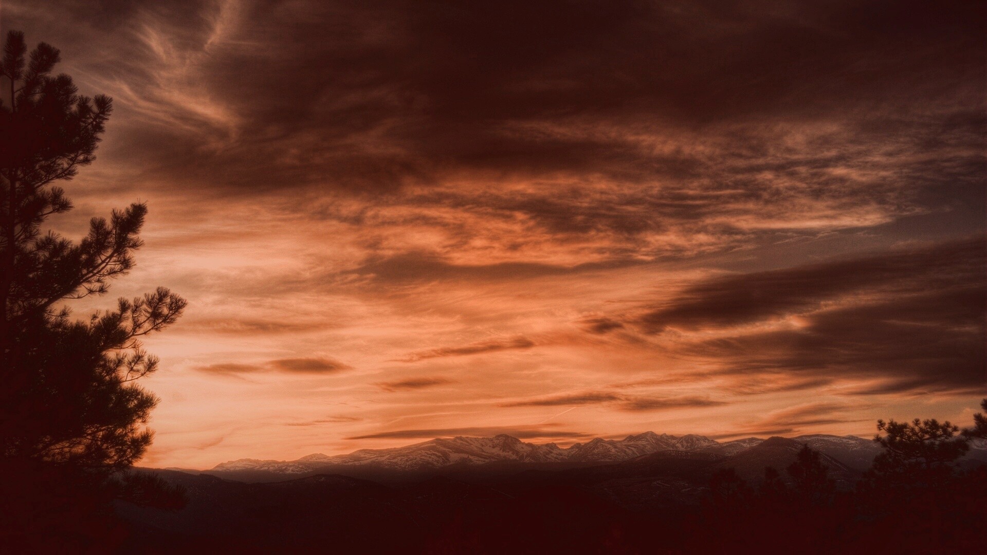 Горный закат обои