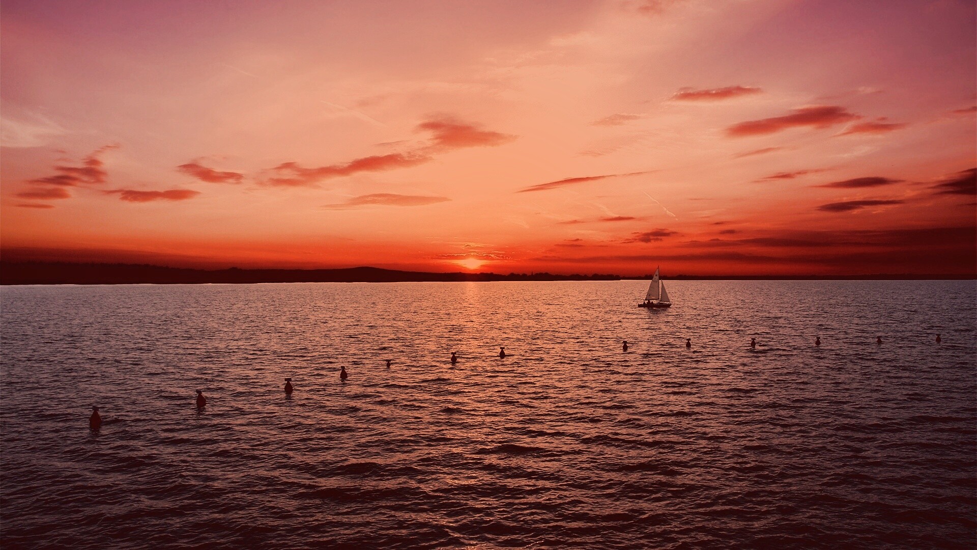 Морской закат обои