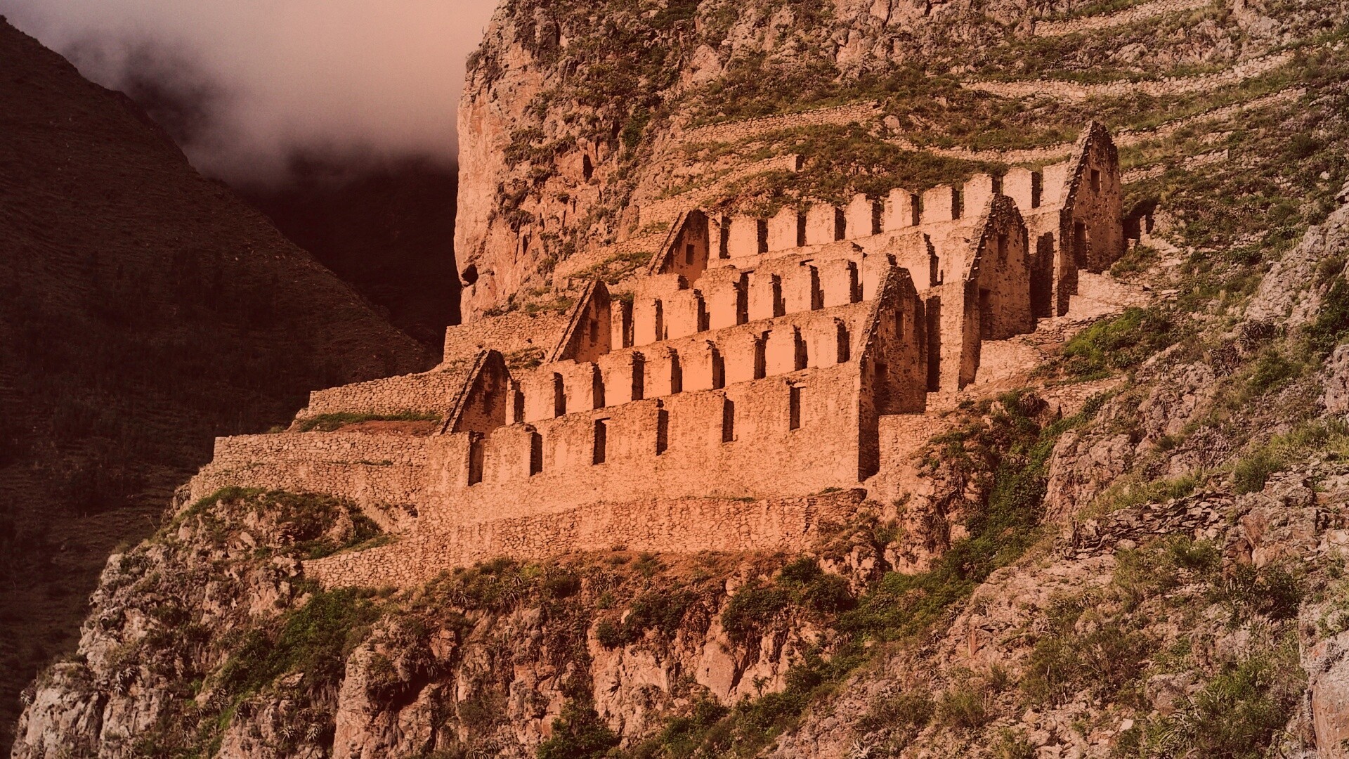 Руины в скалах Перу обои