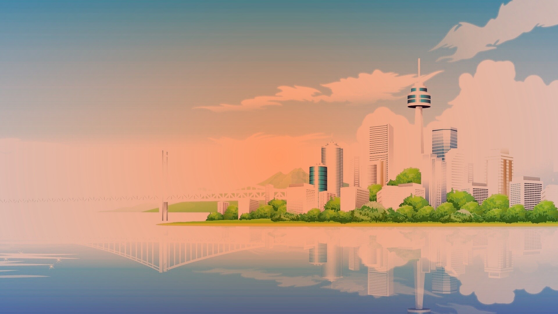 Рисунок города обои