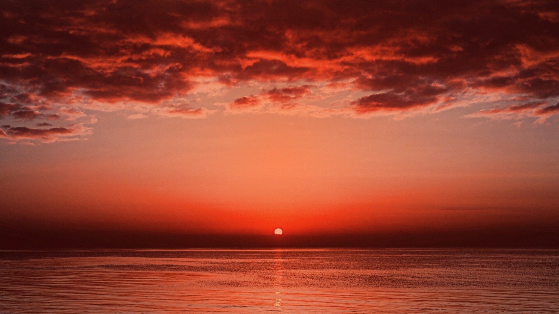 Багровый закат обои