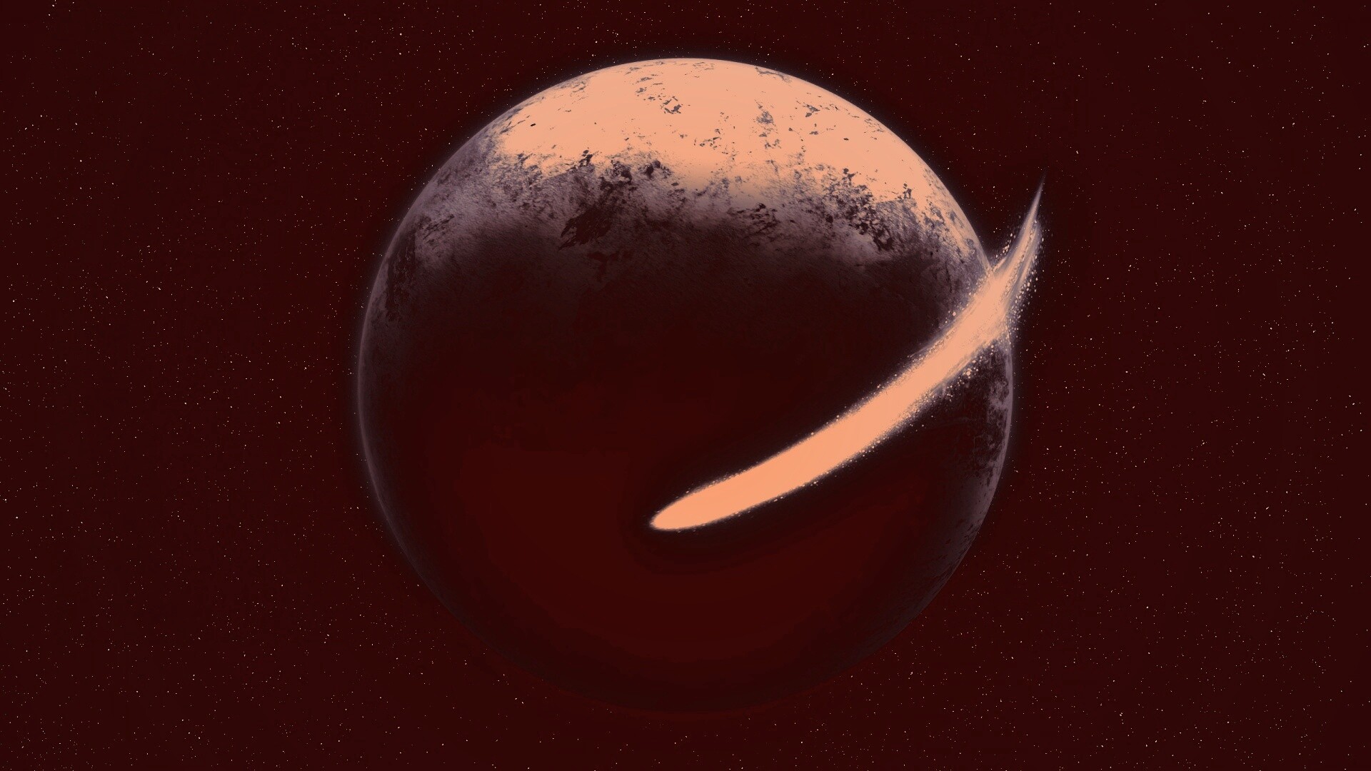 Комента облетает планету обои