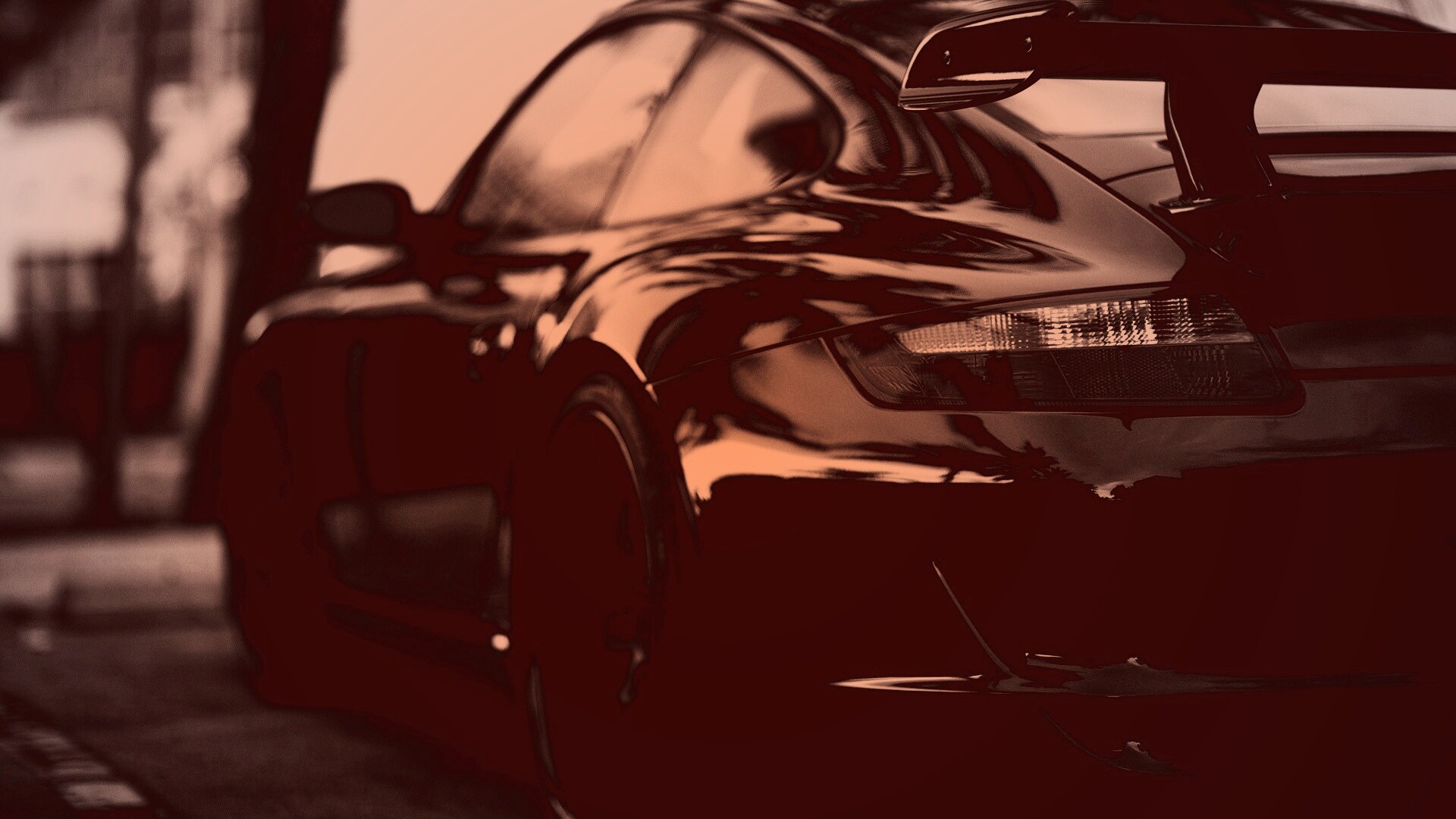 Черный порш обои