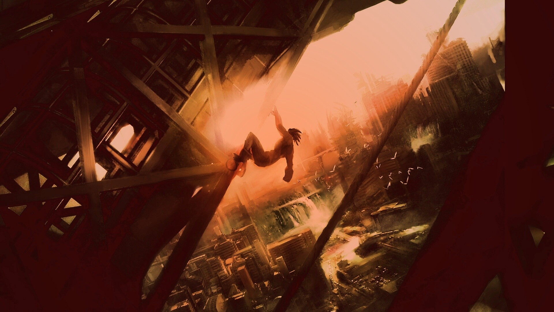 Мутант в постапокалиптическом городе обои