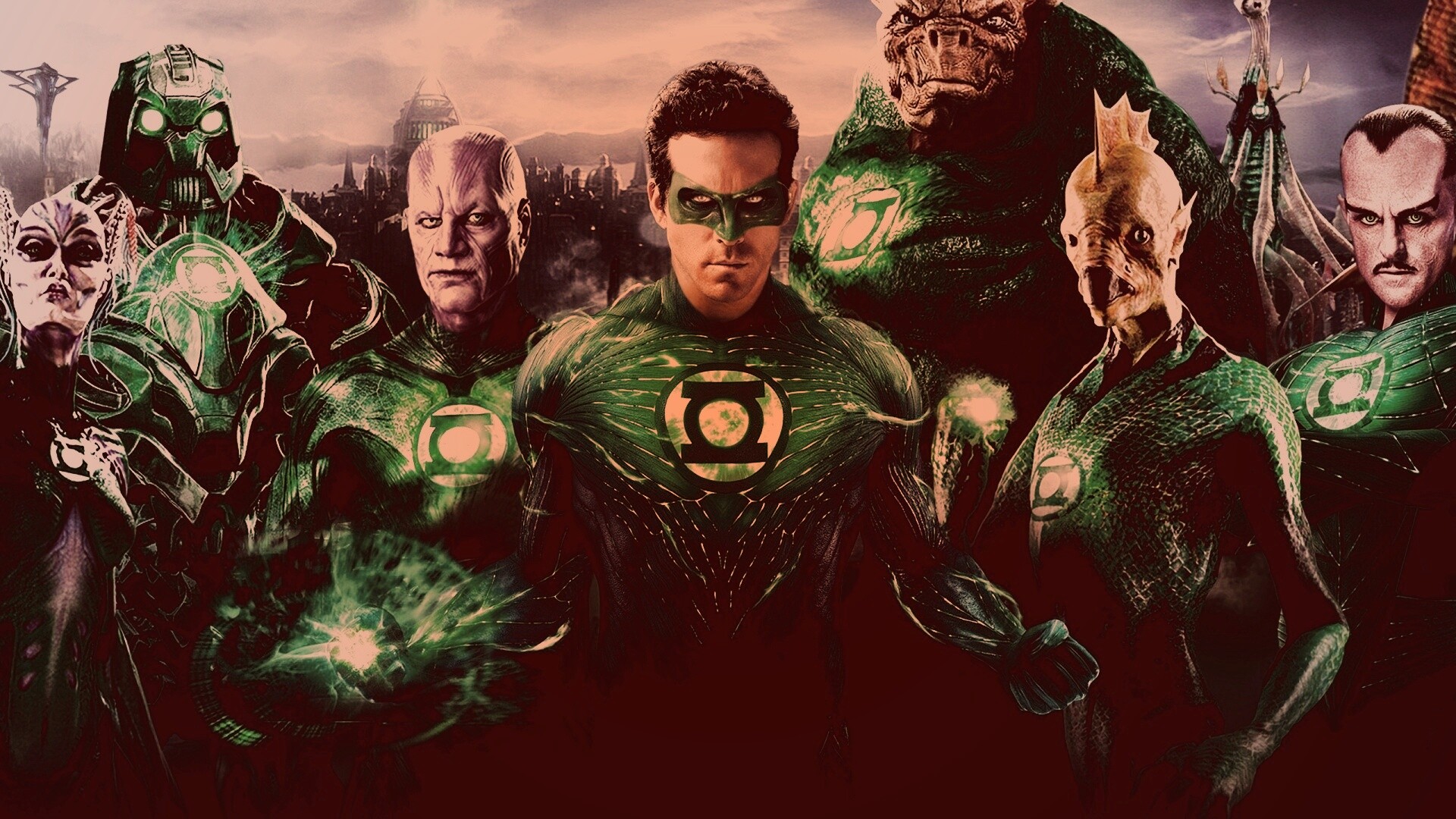 Зелёные фонари обои