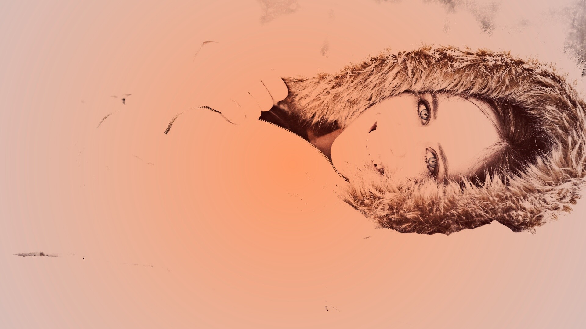 Девушка в снегу обои