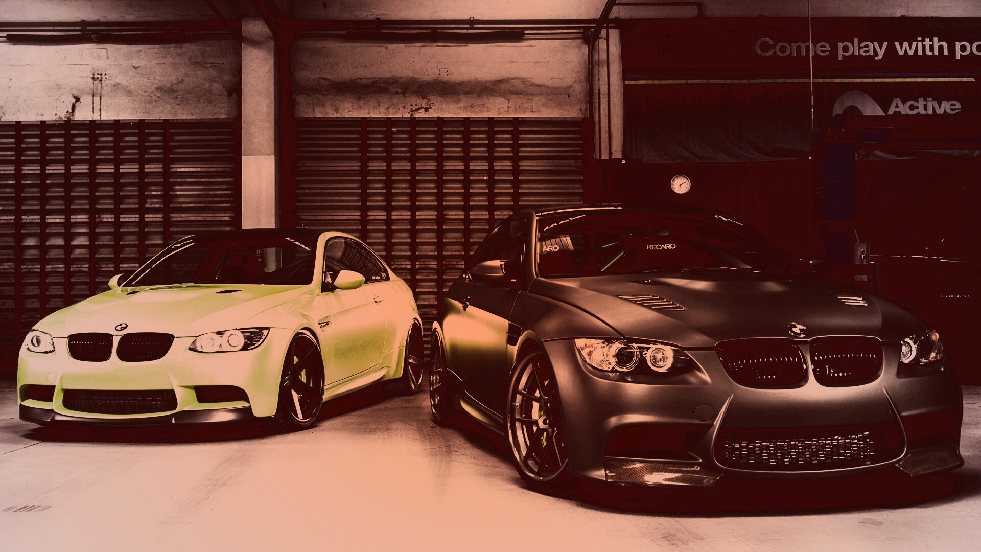 Черный и зеленый BMW M3 обои