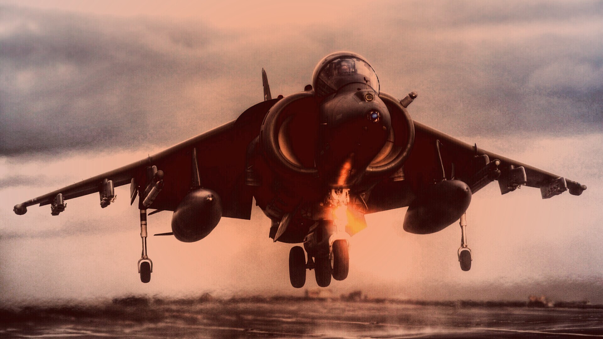 Истребитель на взлете обои