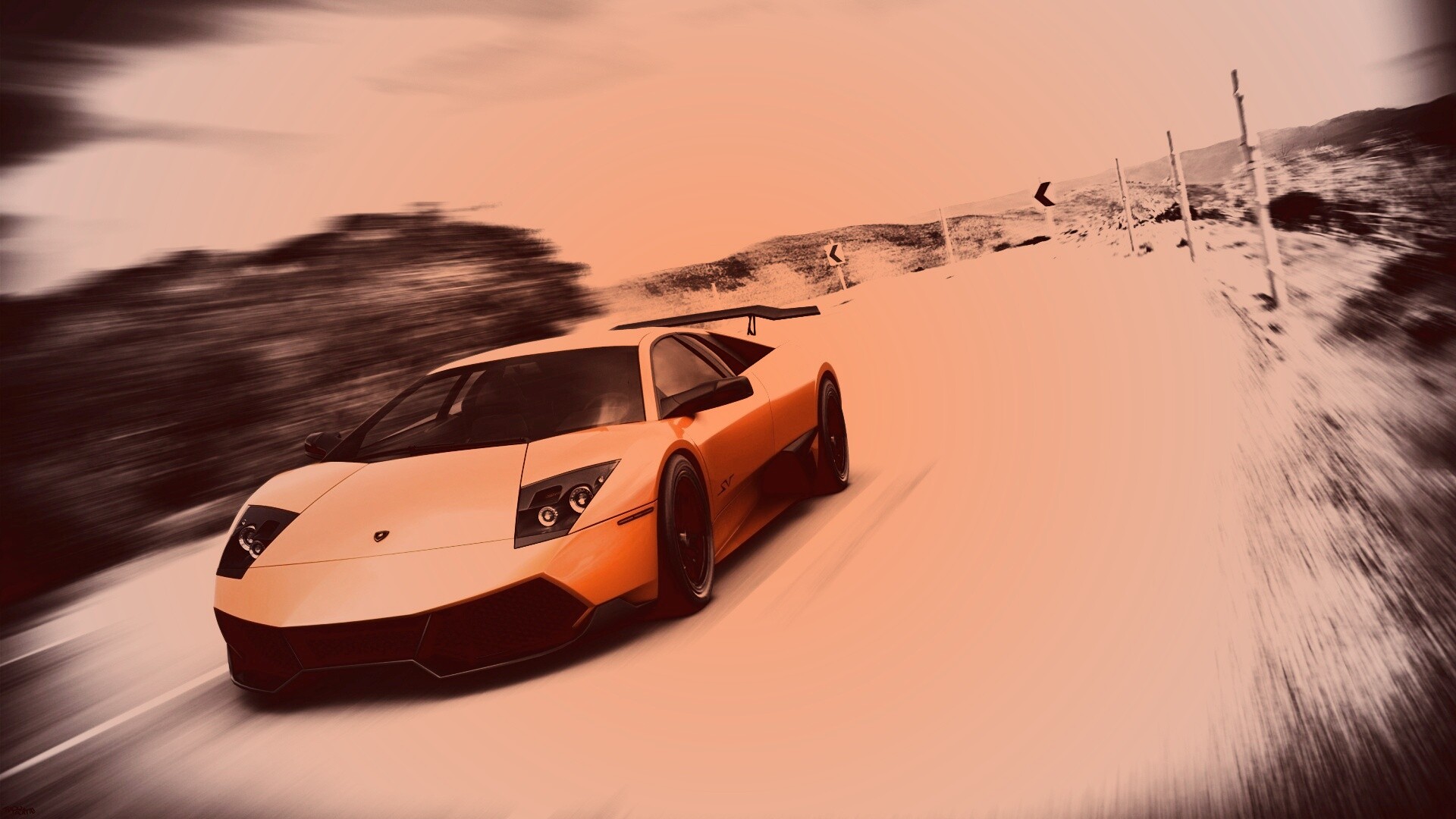 Желтая Ламборджини обои